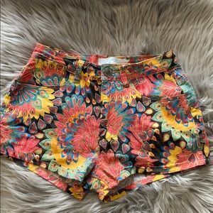Multicolored Highwaisted Denim Shorts